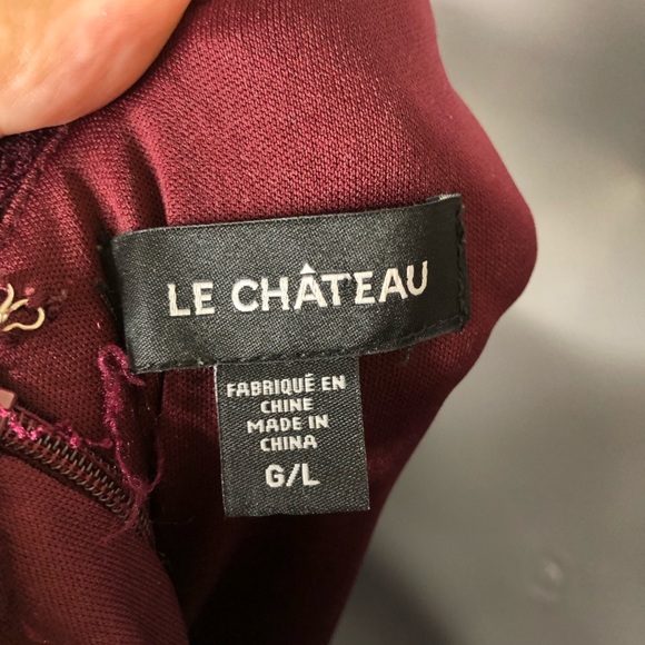 Le Chateau Burgundy Lace Dress - Picture 8 of 8